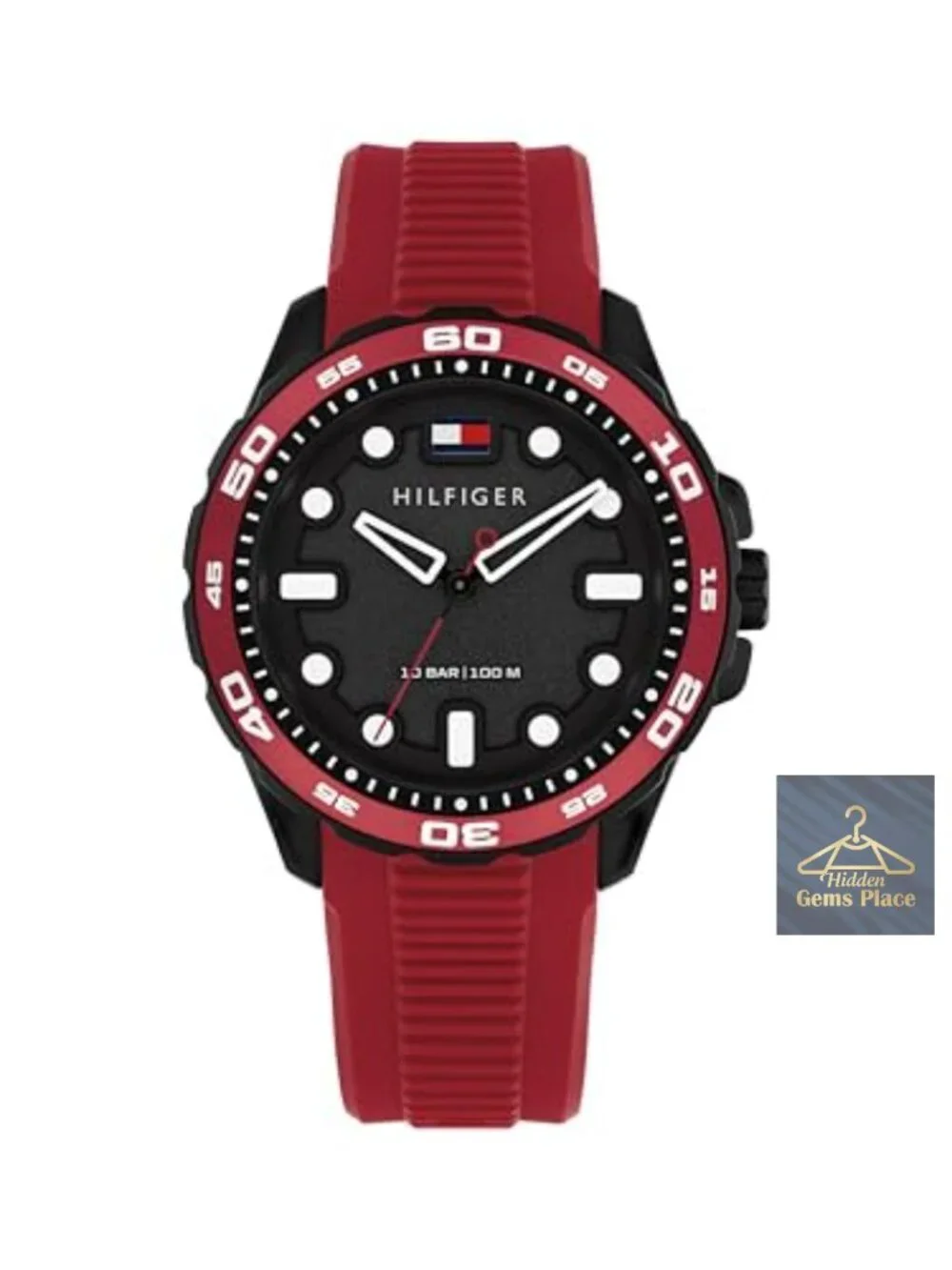 Men's Quartz Regatta Watch - Silicone Strap, Rotating Bezel, 100m Water